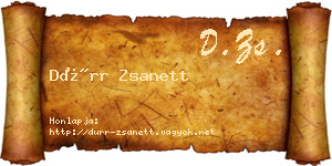 Dürr Zsanett névjegykártya
